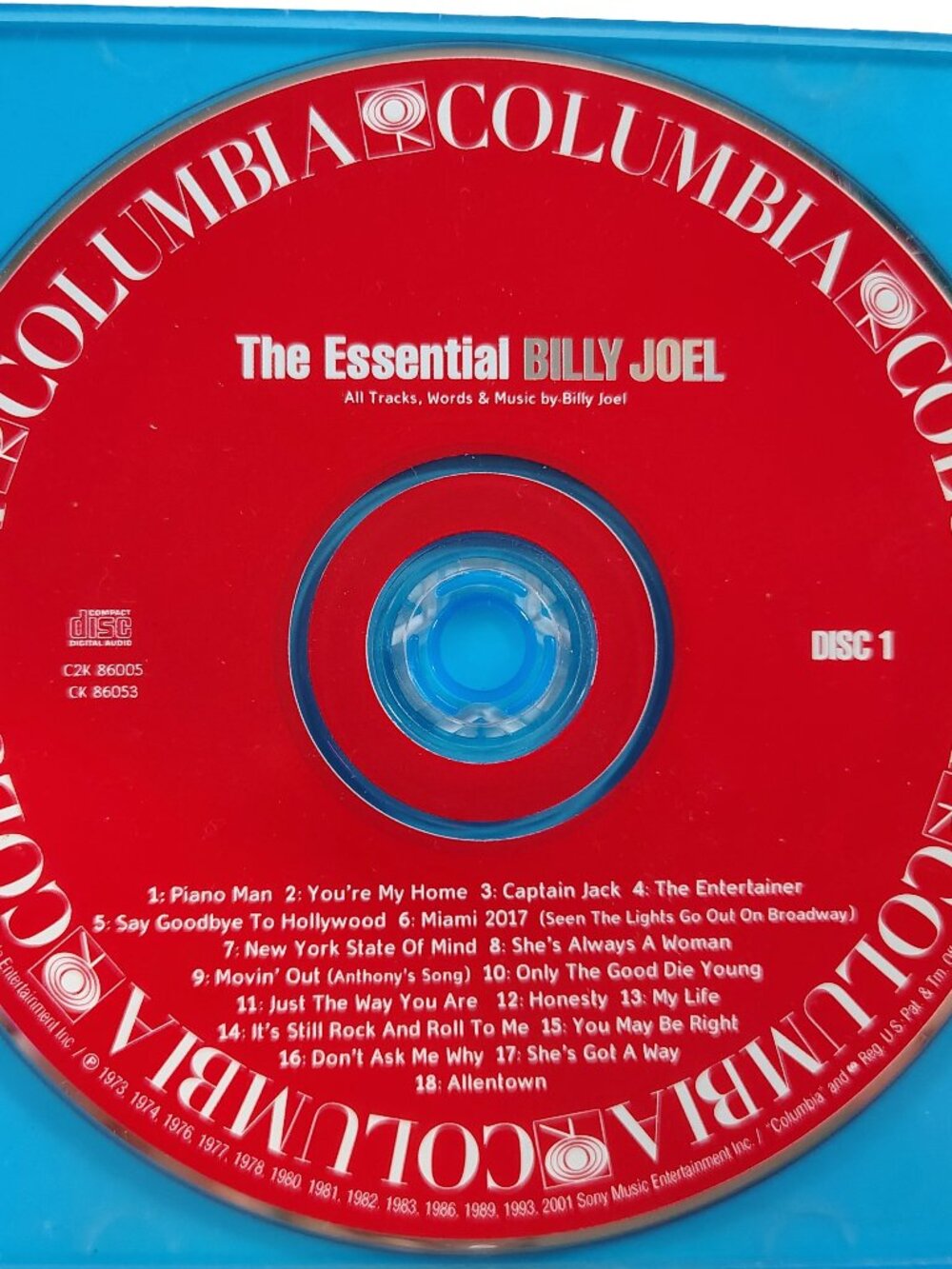 (2001) Billy Joel - The Essential Billy Joel Music CD Disc 1 Only